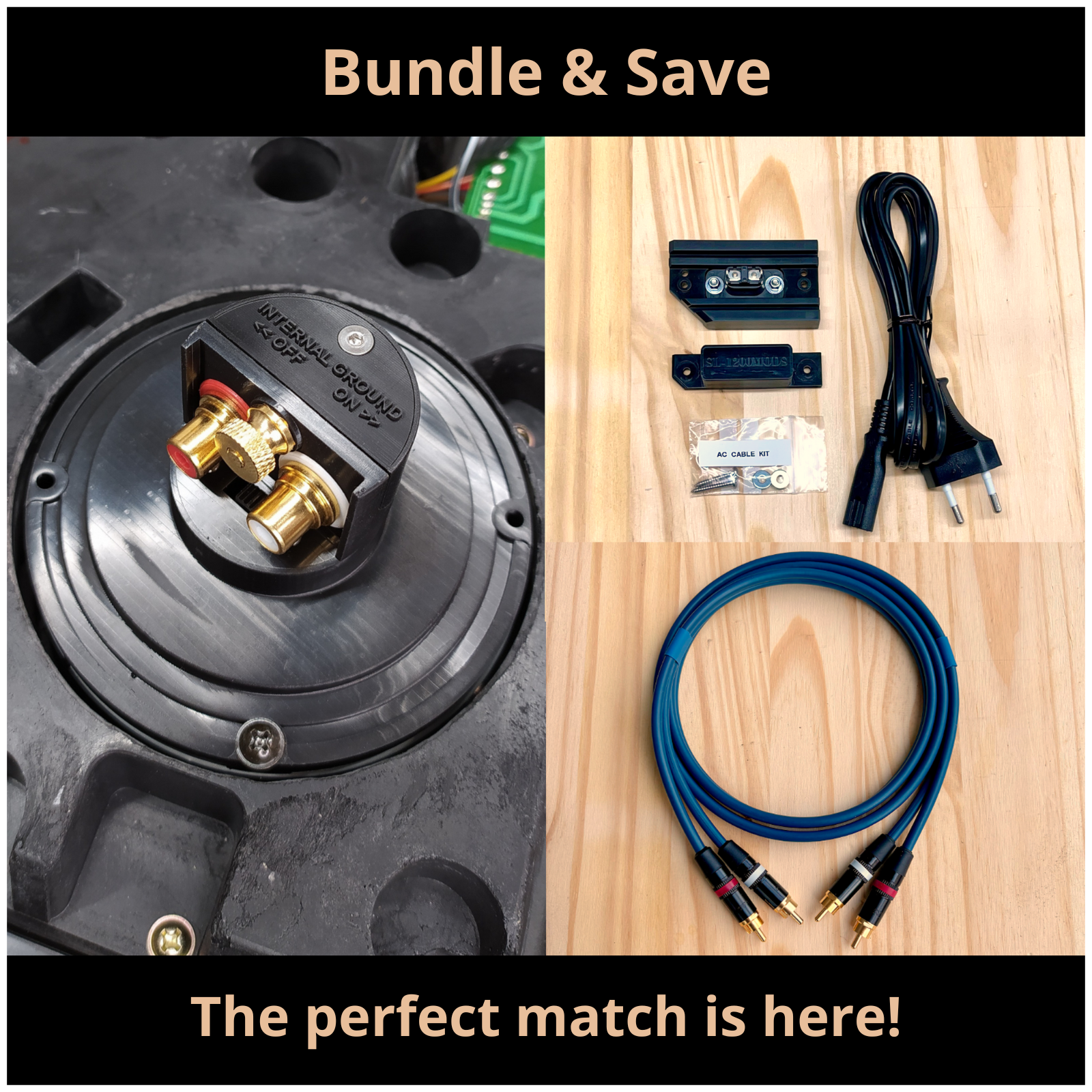 Technics SL-1200 RCA Upgrade Kit (Binding Post Ground Terminal) +
