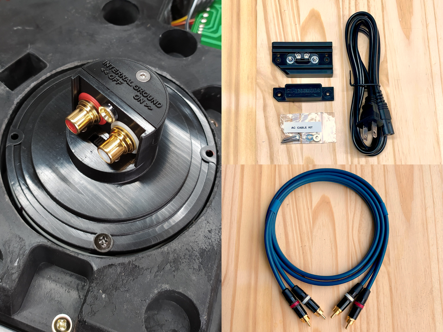 Technics SL-1200 RCA Upgrade Kit (4mm Banana Ground Terminal) + AC Power Kit + RCA-RCA Cable