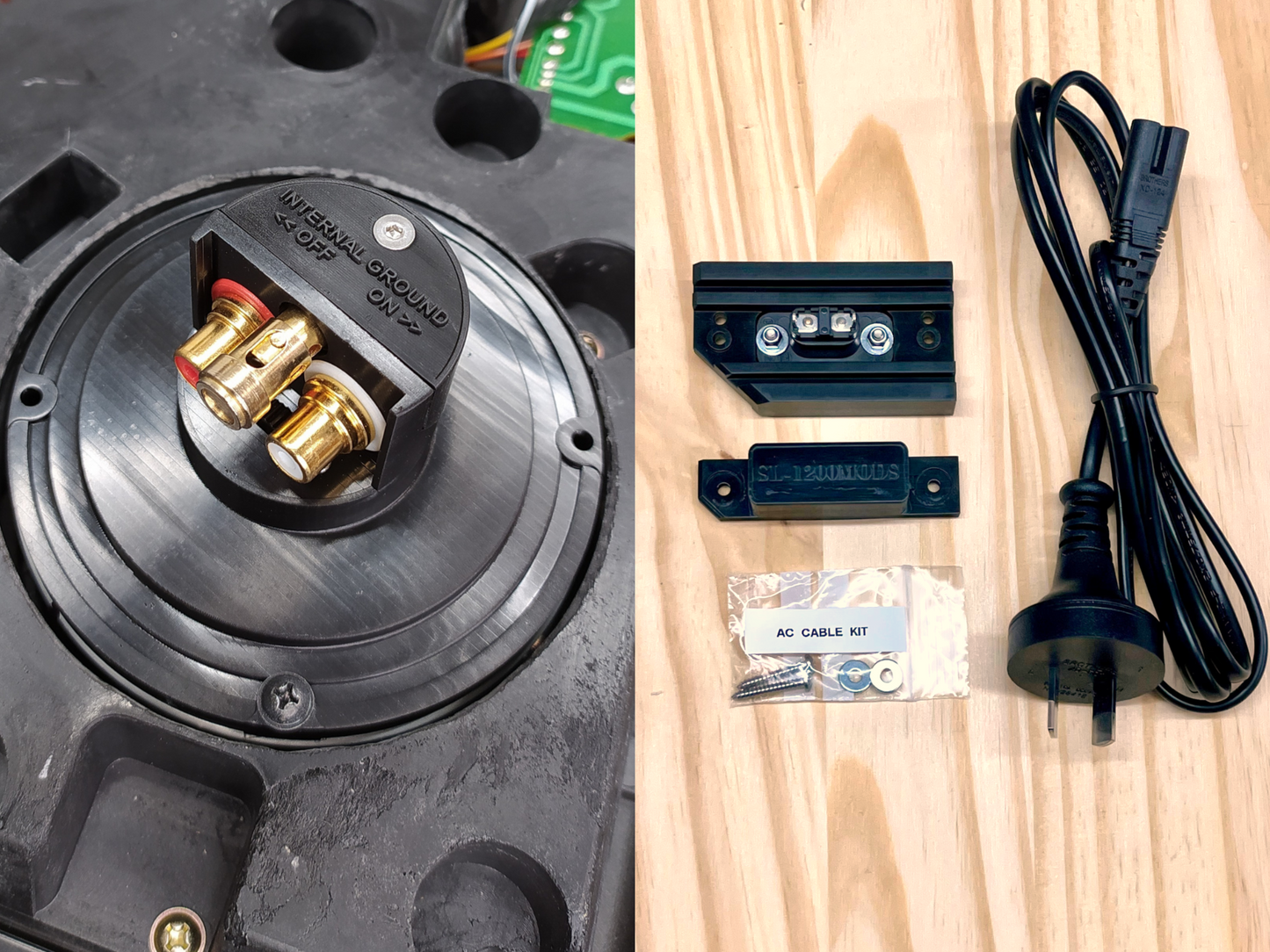 Technics SL-1200 RCA Upgrade Kit (Spring-Loaded Push Ground Terminal) + AC Power Kit