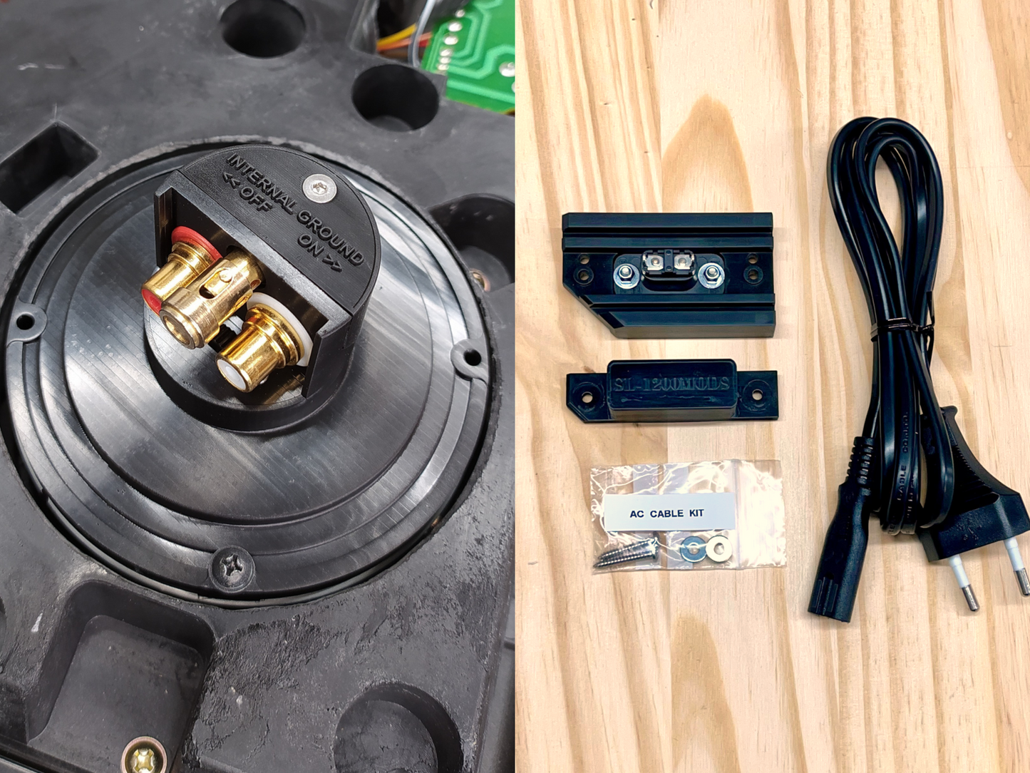 Technics SL-1200 RCA Upgrade Kit (Spring-Loaded Push Ground Terminal) + AC Power Kit