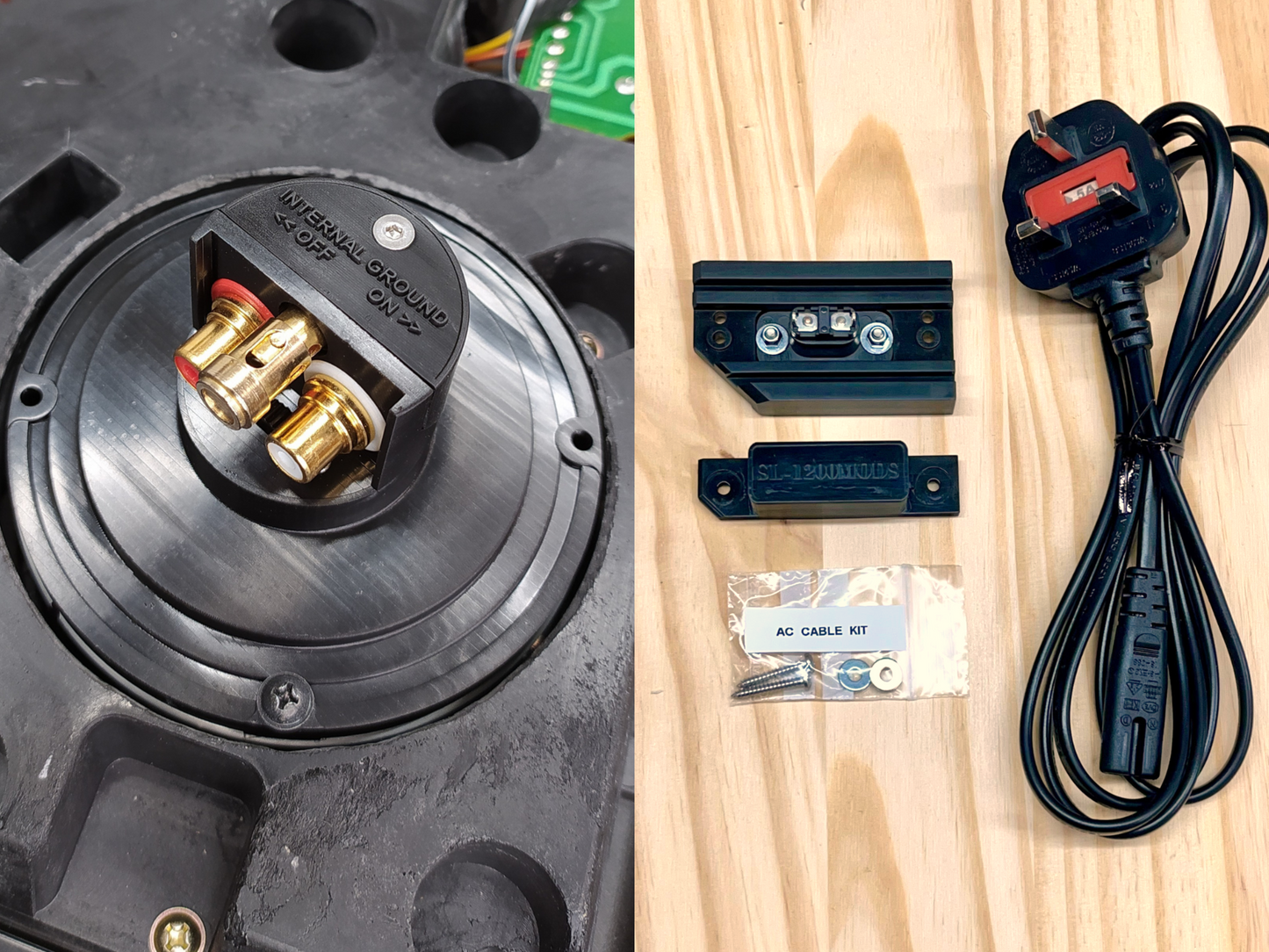 Technics SL-1200 RCA Upgrade Kit (Spring-Loaded Push Ground Terminal) + AC Power Kit