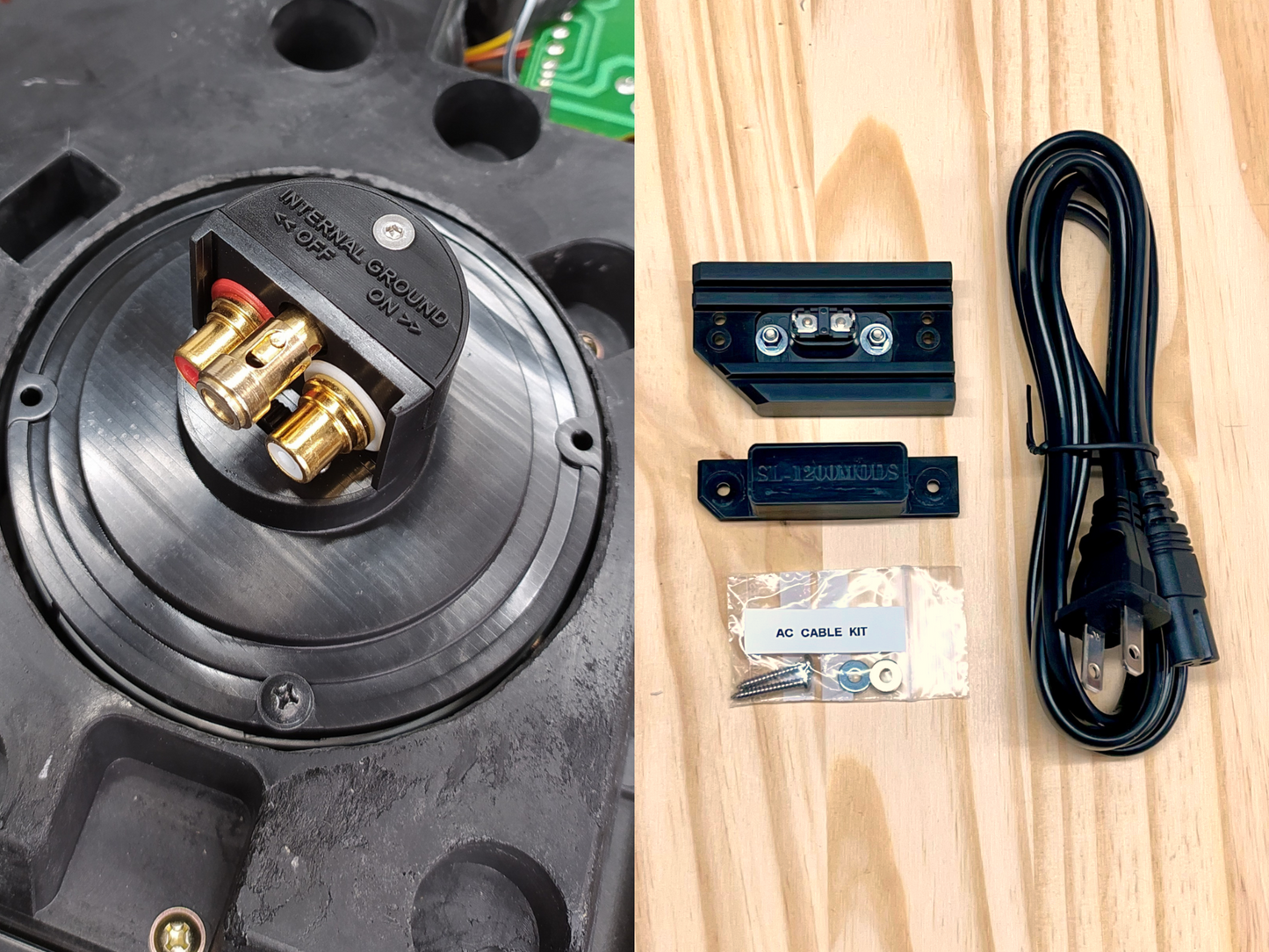 Technics SL-1200 RCA Upgrade Kit (Spring-Loaded Push Ground Terminal) + AC Power Kit