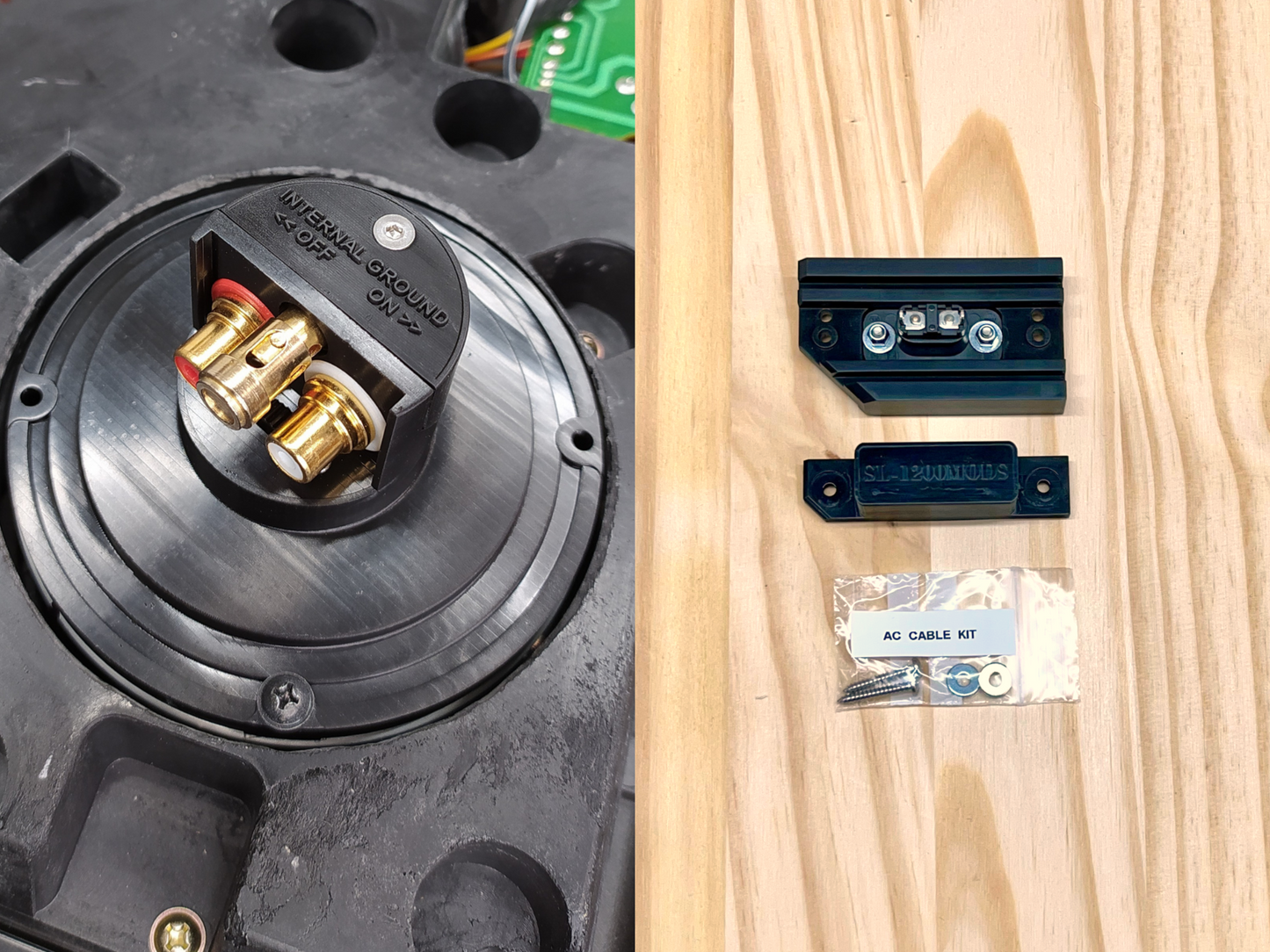 Technics SL-1200 RCA Upgrade Kit (Spring-Loaded Push Ground Terminal) + AC Power Kit