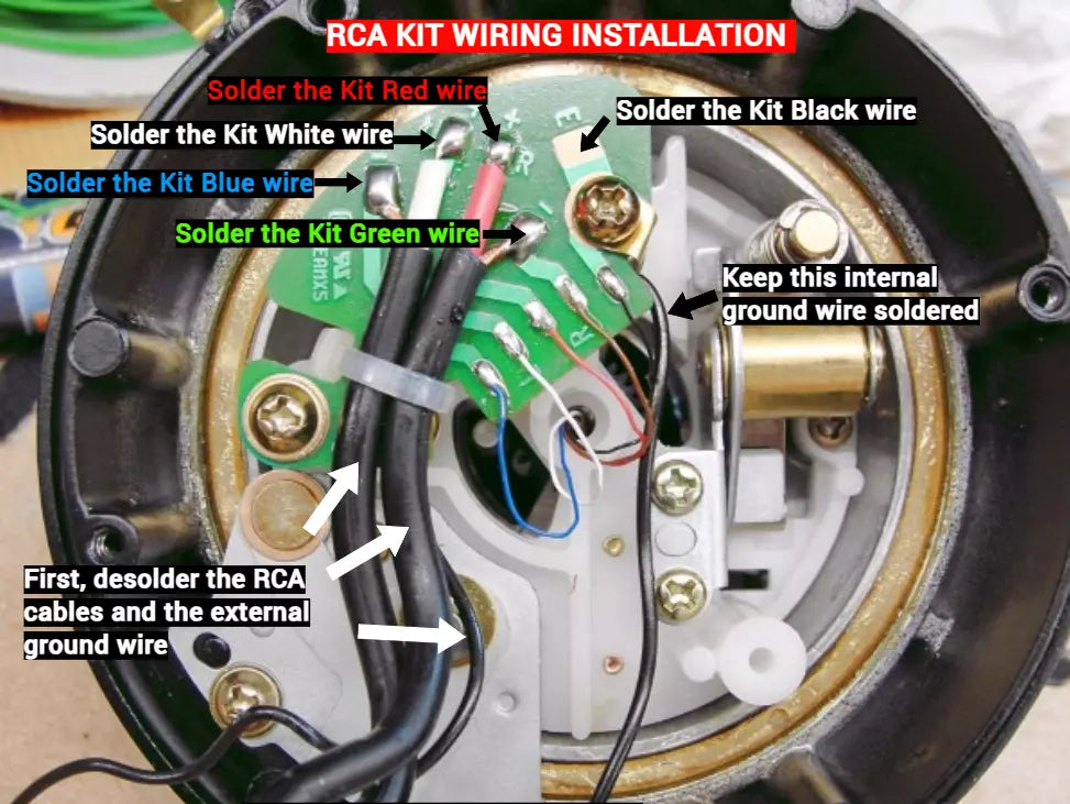 Technics SL-1200 RCA Upgrade Kit (Spring-Loaded Push Ground Terminal)