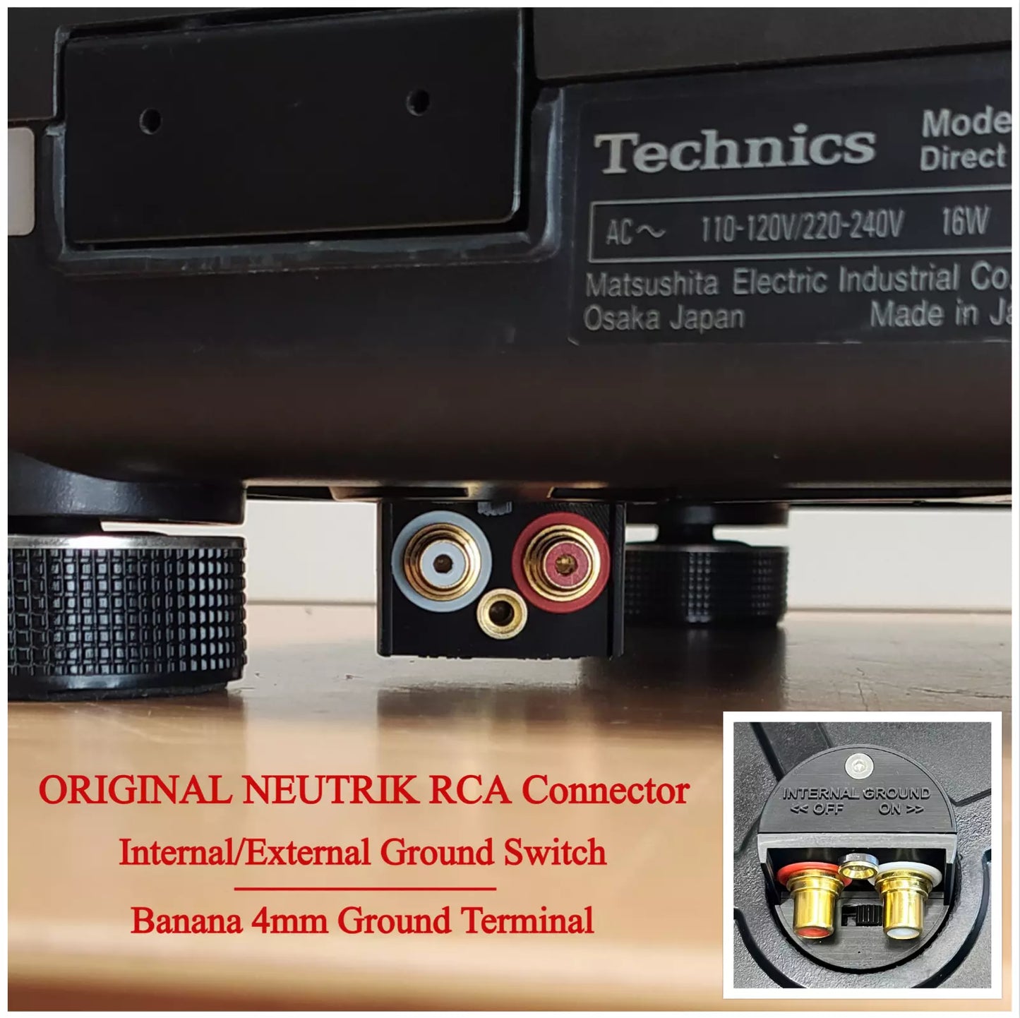 Technics SL-1200 External RCA Kit - Internal / External ground connection switch