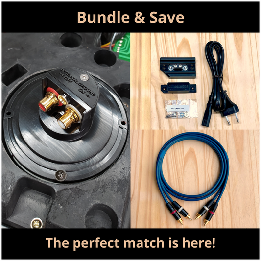 Technics SL-1200 RCA Upgrade Kit (4mm Banana Ground Terminal) + AC Power Kit  + RCA-RCA Cable