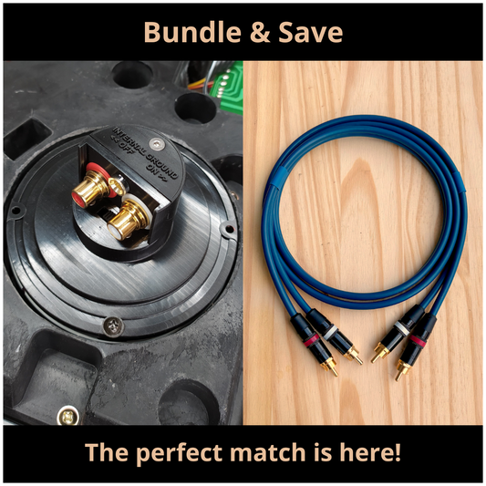 Technics SL-1200 RCA Upgrade Kit (4mm Banana Ground Terminal) + RCA-RCA Cable