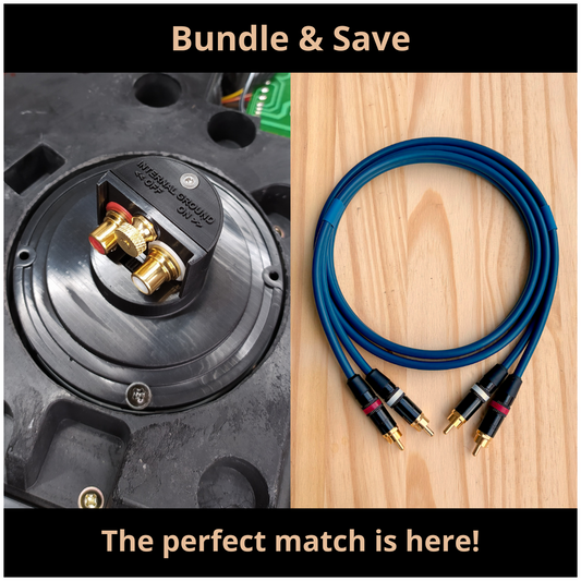 Technics SL-1200 RCA Upgrade Kit (Binding Post Ground Terminal) + RCA-RCA Cable