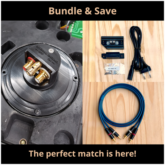 Technics SL-1200 RCA Upgrade Kit (Spring-Loaded Push Ground Terminal) + AC Power Kit + RCA-RCA Cable