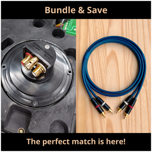 Technics SL-1200 RCA Upgrade Kit (Spring-Loaded Push Ground Terminal) + RCA-RCA Cable