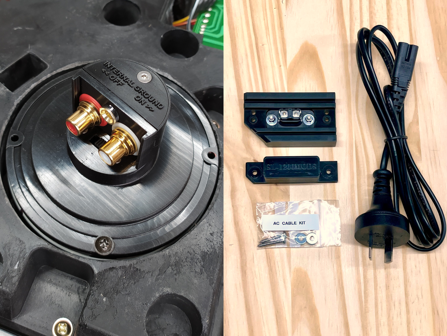 Technics SL-1200 RCA Upgrade Kit (4mm Banana Ground Terminal) + AC Power Kit