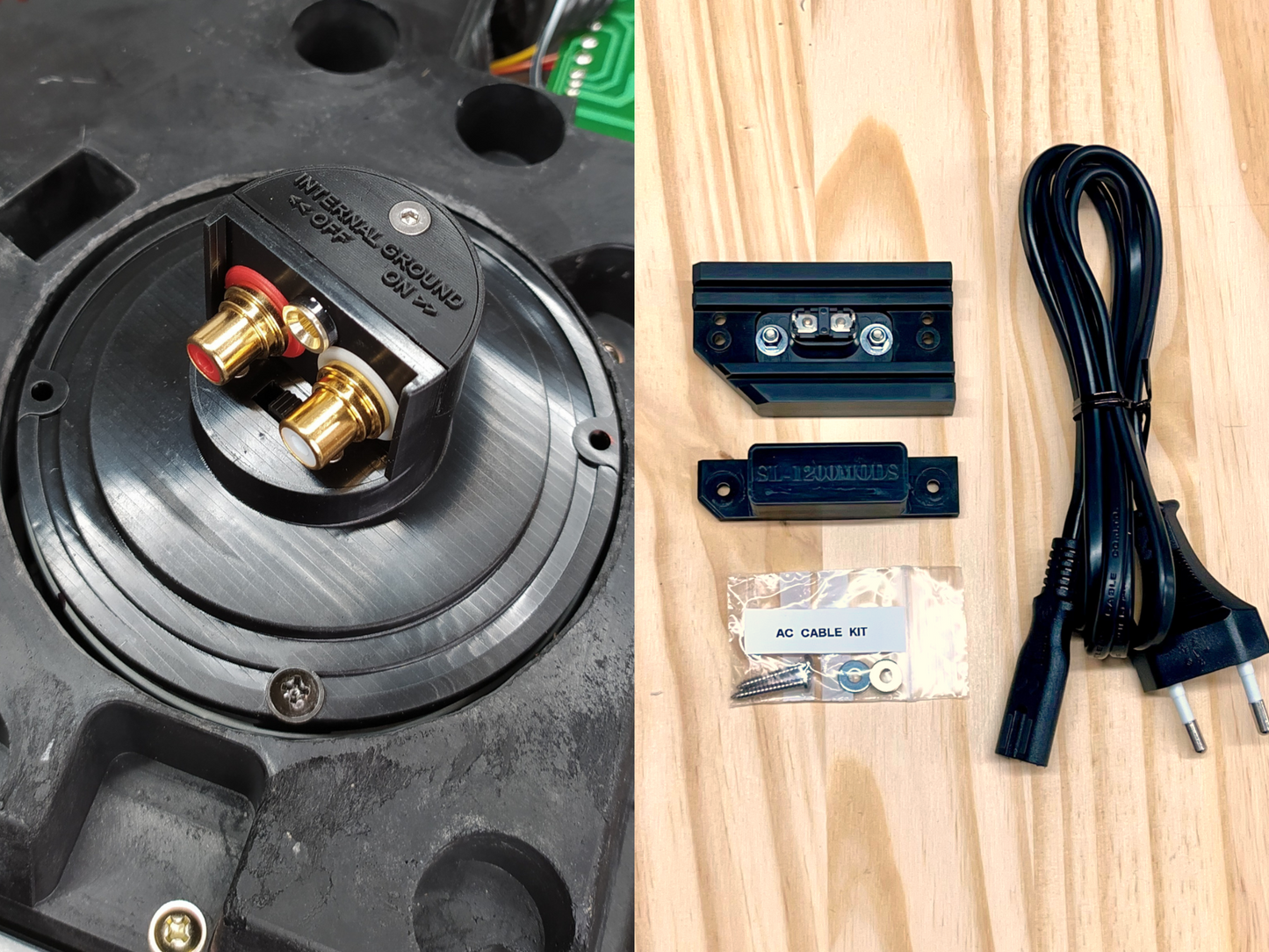 Technics SL-1200 RCA Upgrade Kit (4mm Banana Ground Terminal) + AC Power Kit
