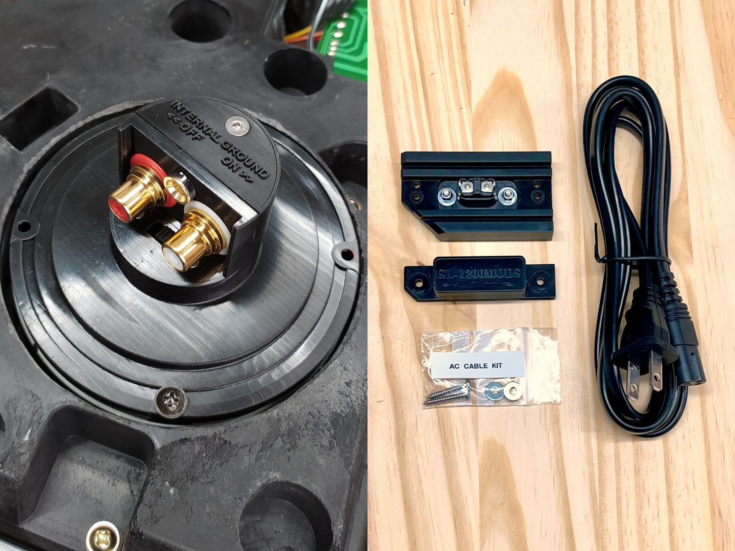 Technics SL-1200 RCA Upgrade Kit (4mm Banana Ground Terminal) + AC Power Kit