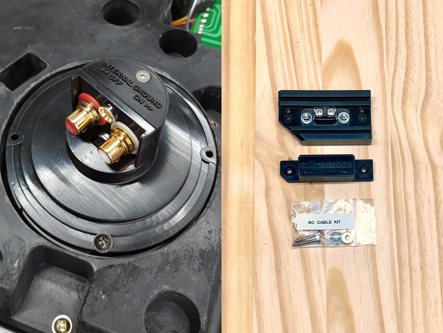 Technics SL-1200 RCA Upgrade Kit (4mm Banana Ground Terminal) + AC Power Kit