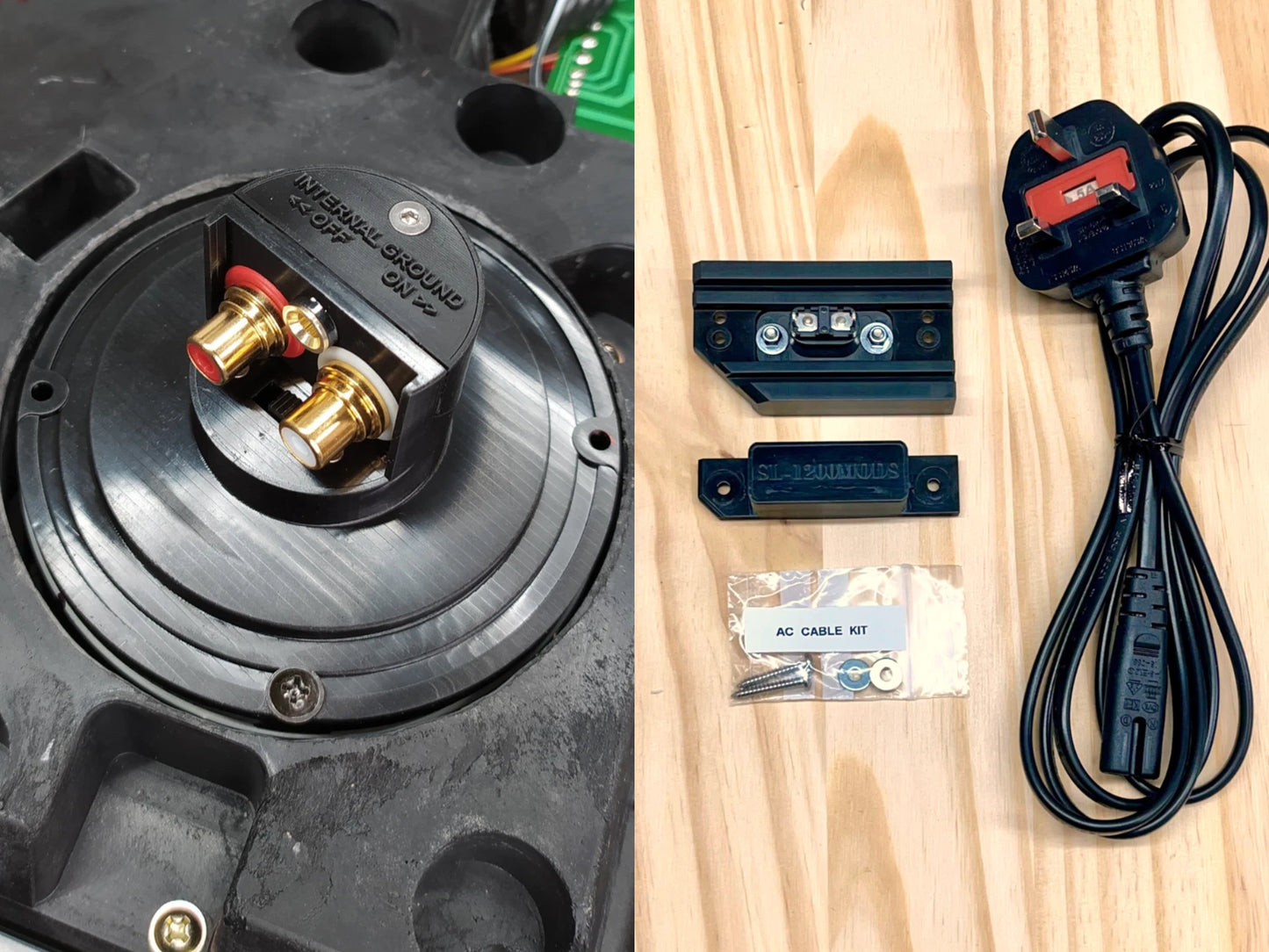 Technics SL-1200 RCA Upgrade Kit (4mm Banana Ground Terminal) + AC Power Kit