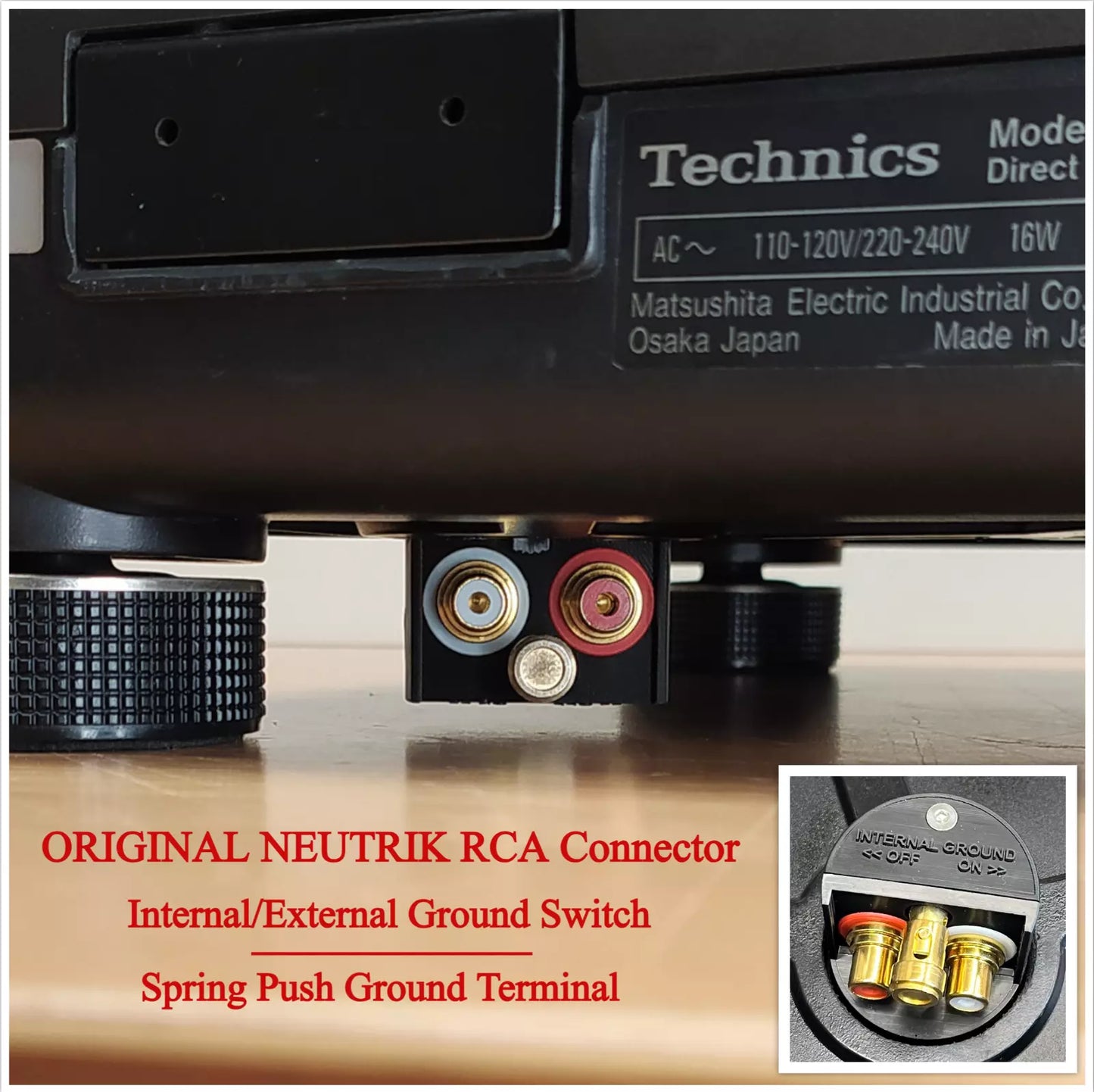 Technics SL-1200 External RCA Kit - Internal / External ground connection switch